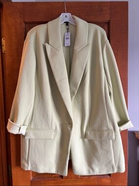 Express Women's Pale Green Oversized Blazer Size XL